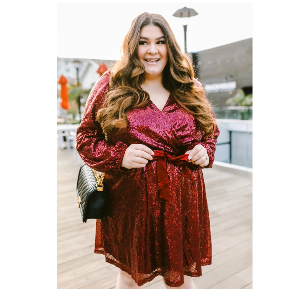 Chic Soul Red Sequin Dress